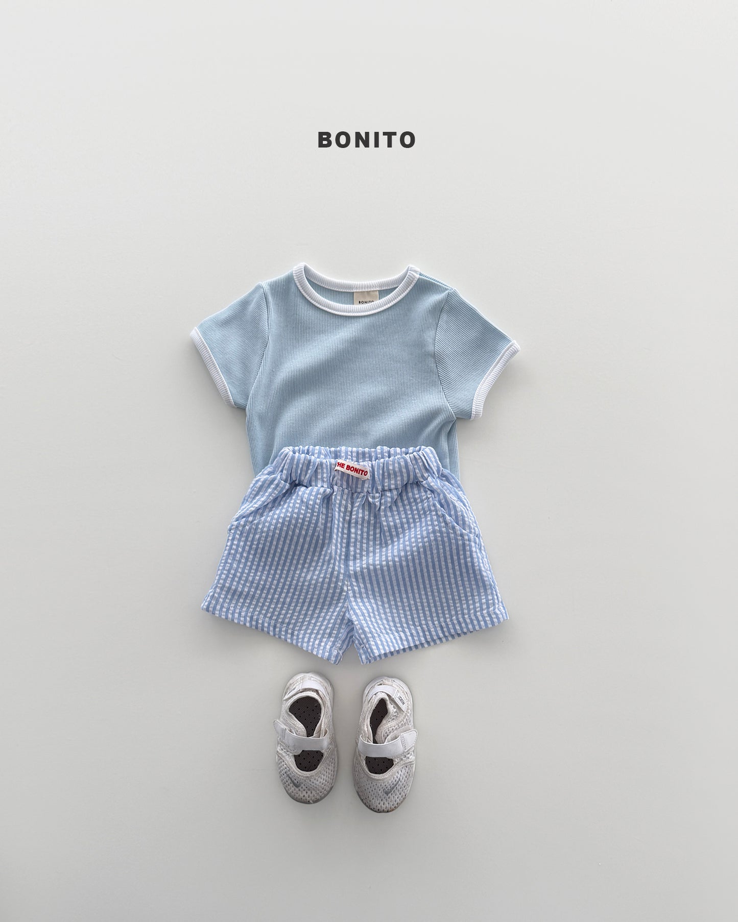 【期間限定 PRE-ODER】7.Bébé Vertical Stripe Shorts Set