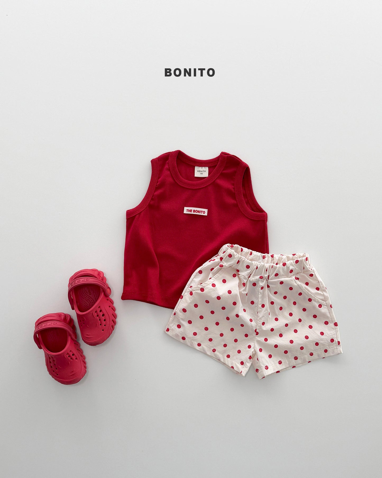 【期間限定 PRE-ODER】4.Bébé Sleeveless Dot Pants Set