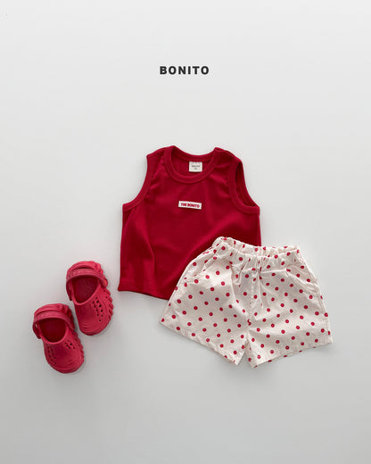 【期間限定 PRE-ODER】4.Bébé Sleeveless Dot Pants Set