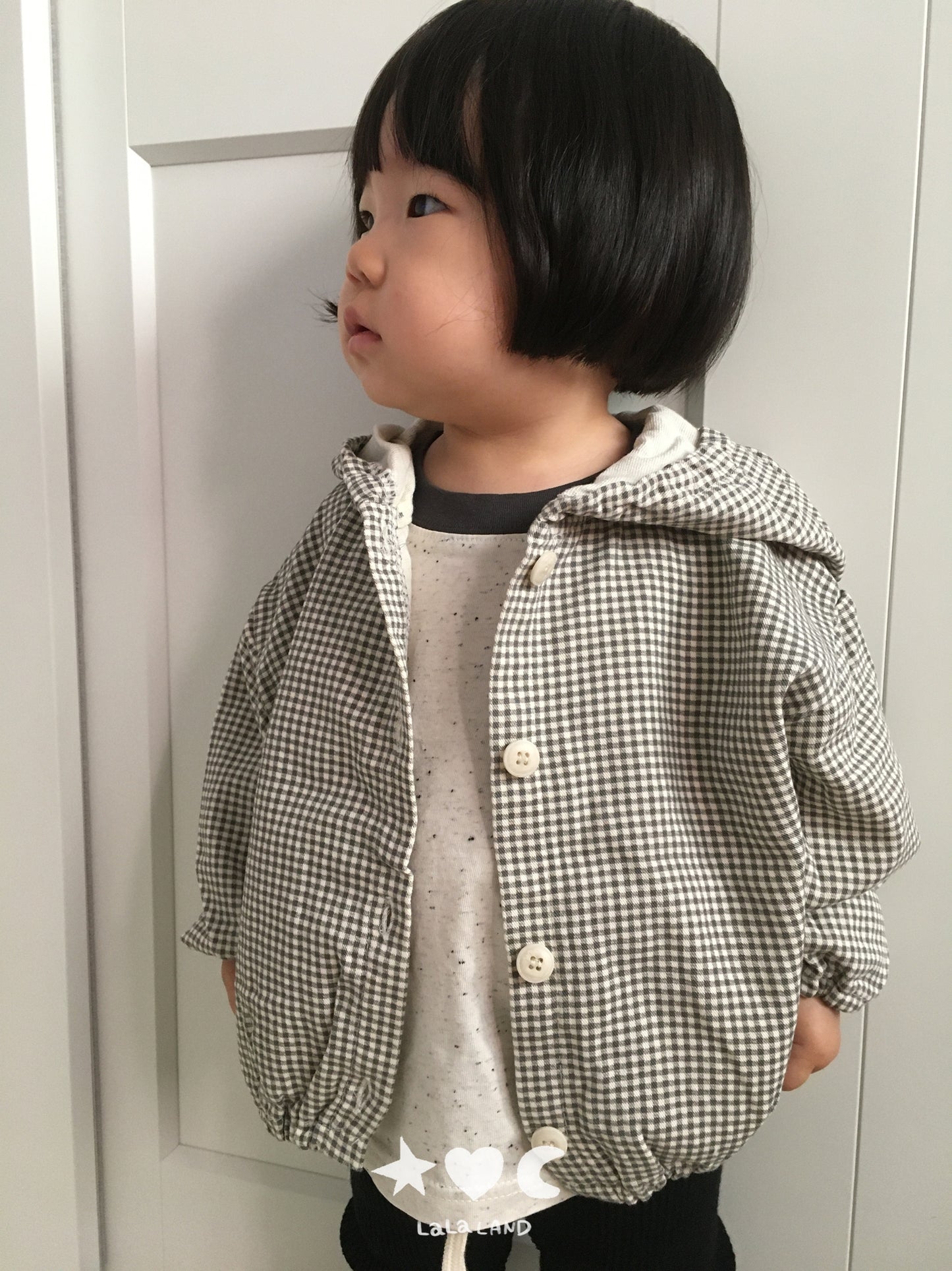 【PRE-ODER〆8.9(sun)】07.Gingham Hood Jumper | lalaland