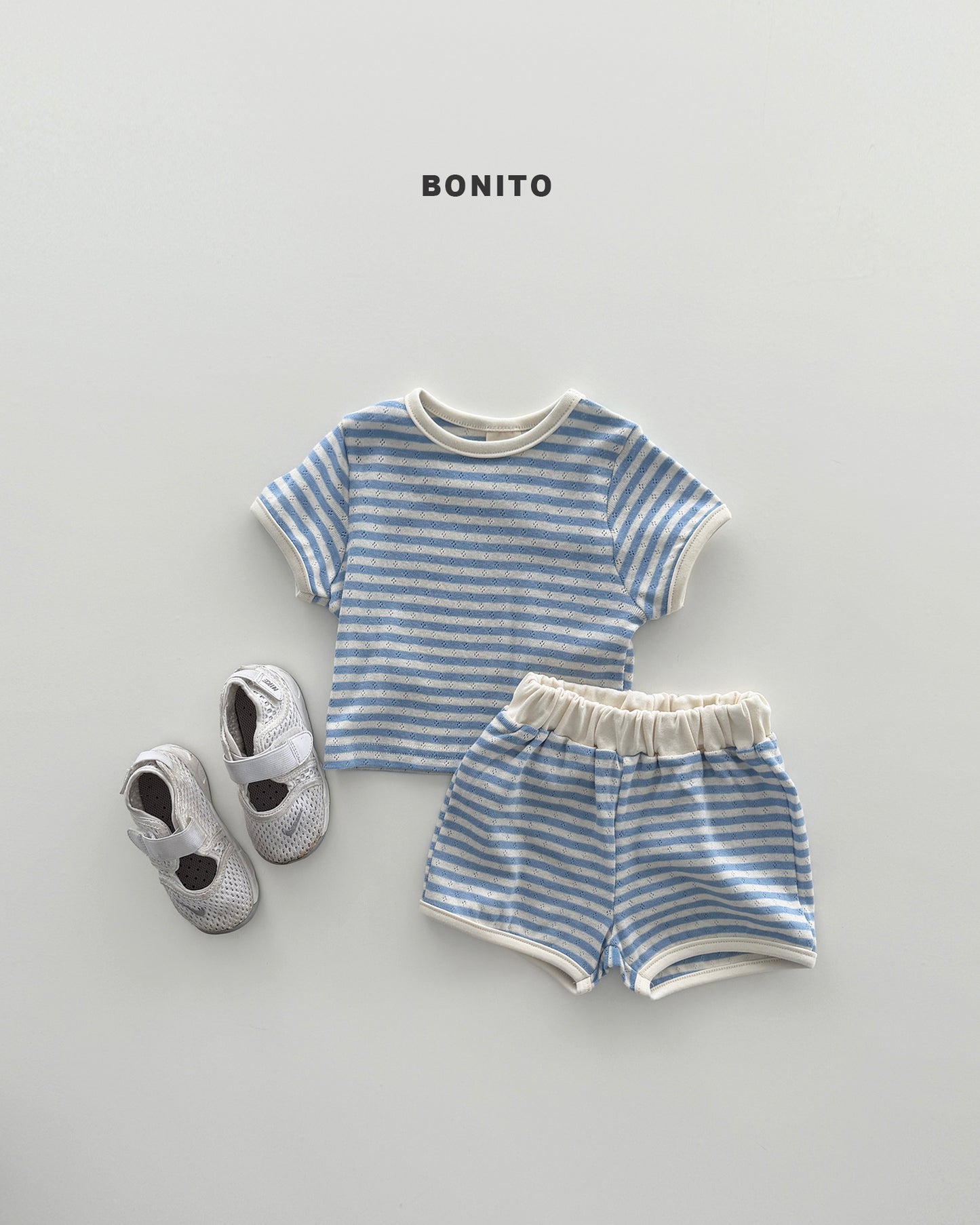 【期間限定 PRE-ODER】8.Bébé Eyelet Song Song Stripe Set