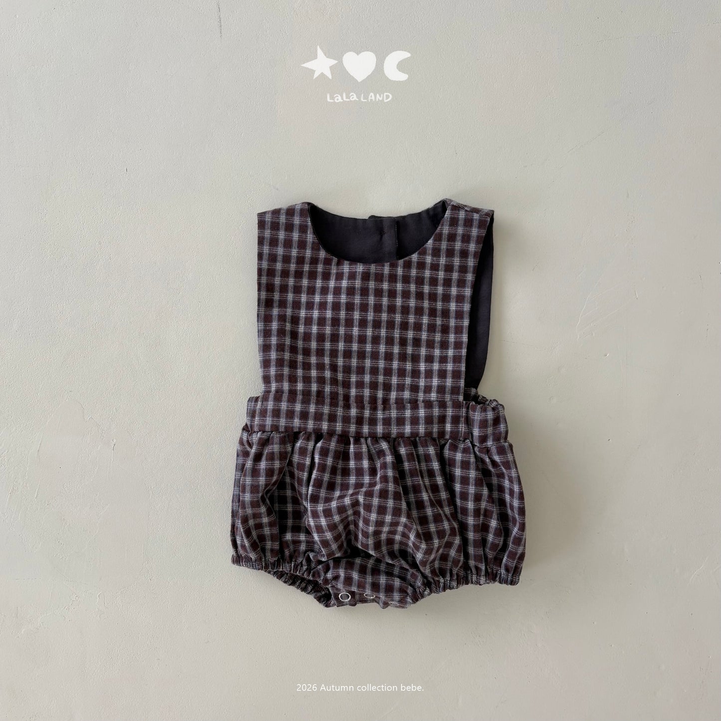 【PRE-ODER〆8.9(sun)】12.Check Romper | lalaland