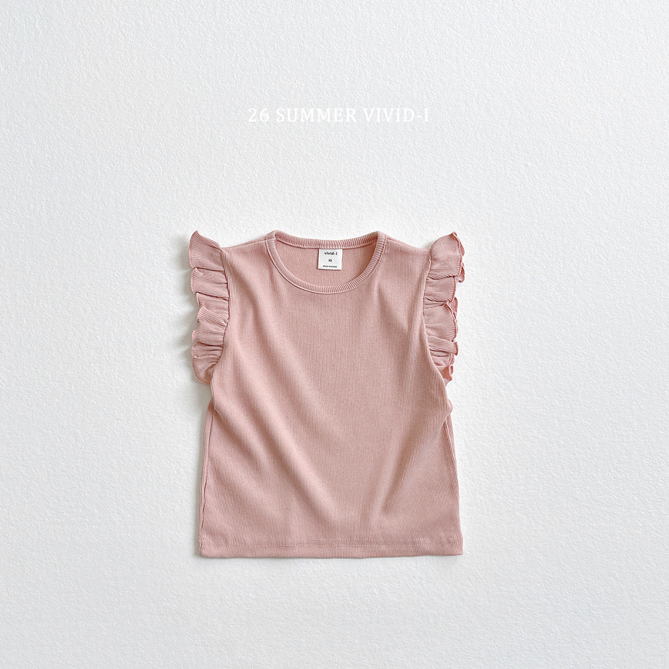 【PREORDER受付終了、ご希望はお問い合わせください。】77.Rib Frill Sleeveless Top