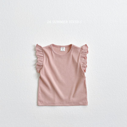 【PREORDER受付終了、ご希望はお問い合わせください。】77.Rib Frill Sleeveless Top