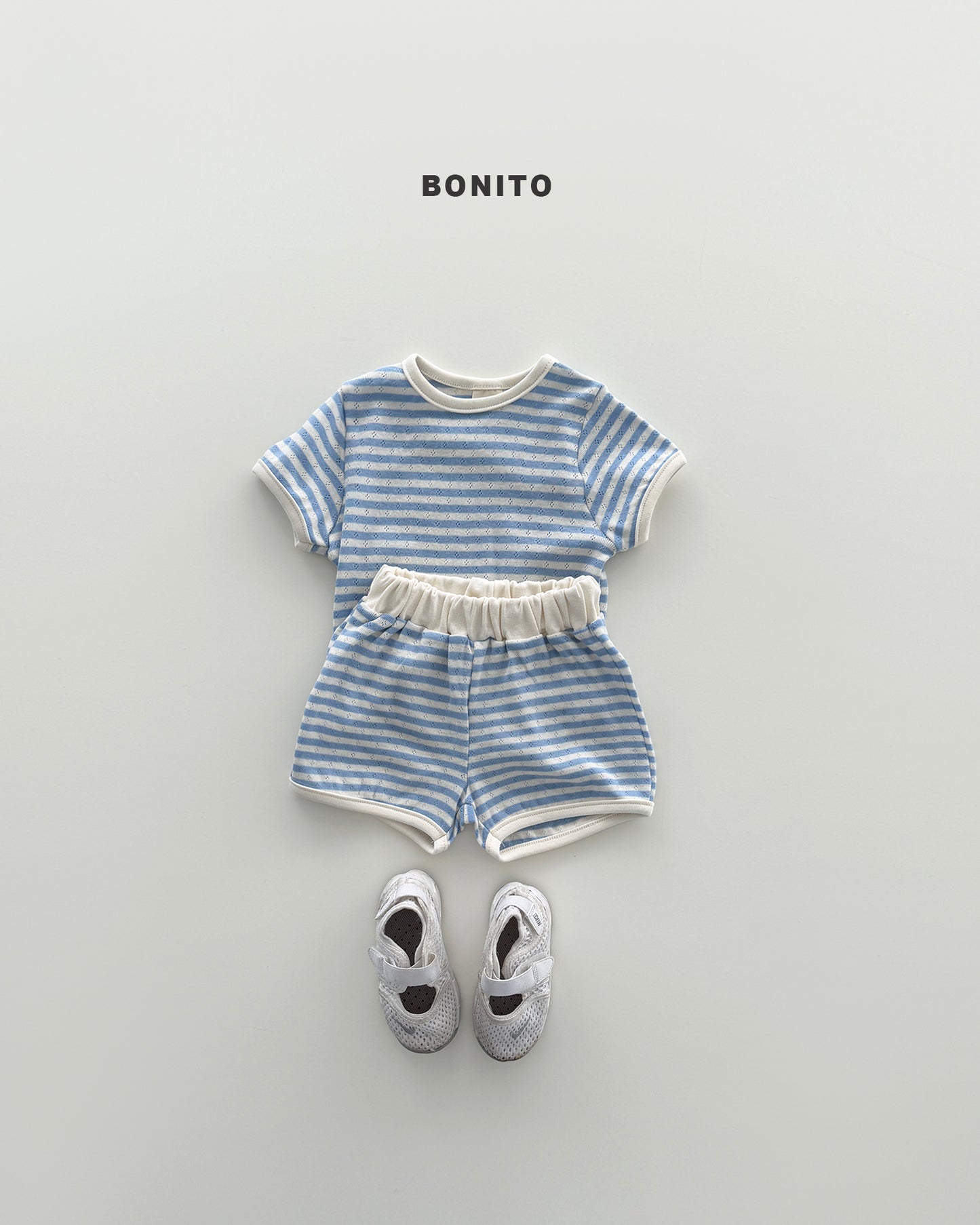 【期間限定 PRE-ODER】8.Bébé Eyelet Song Song Stripe Set