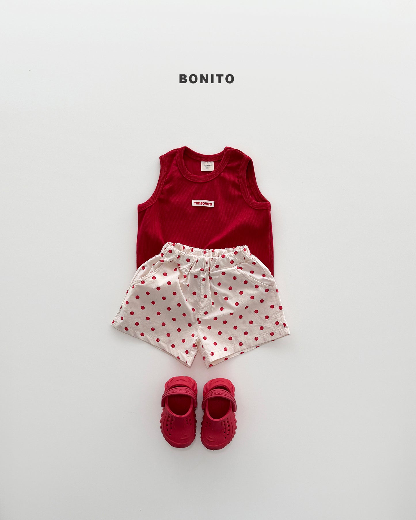 【期間限定 PRE-ODER】4.Bébé Sleeveless Dot Pants Set