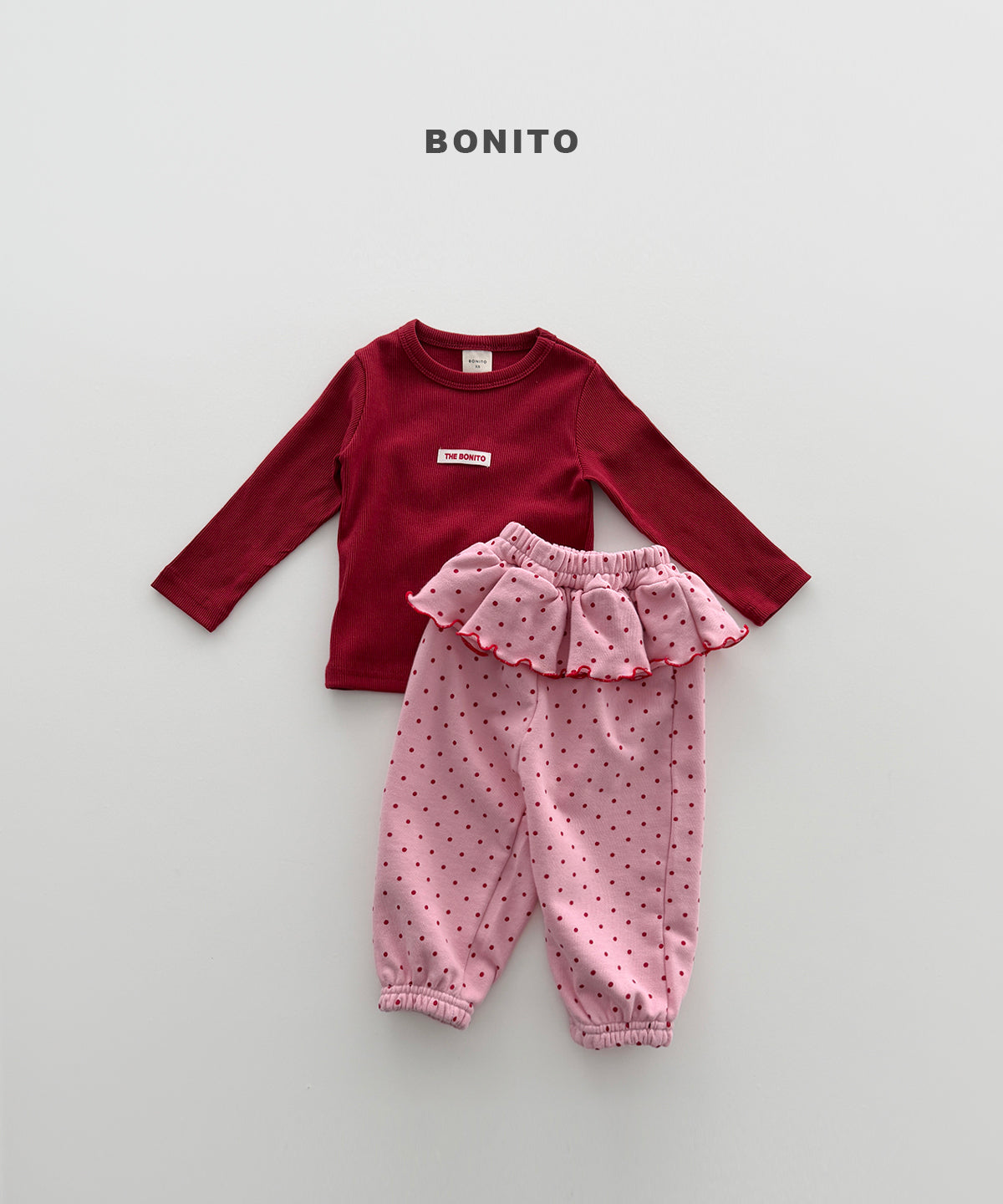 60.Dot Frill Jogger Pants