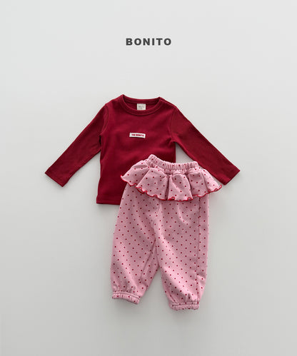 60.Dot Frill Jogger Pants