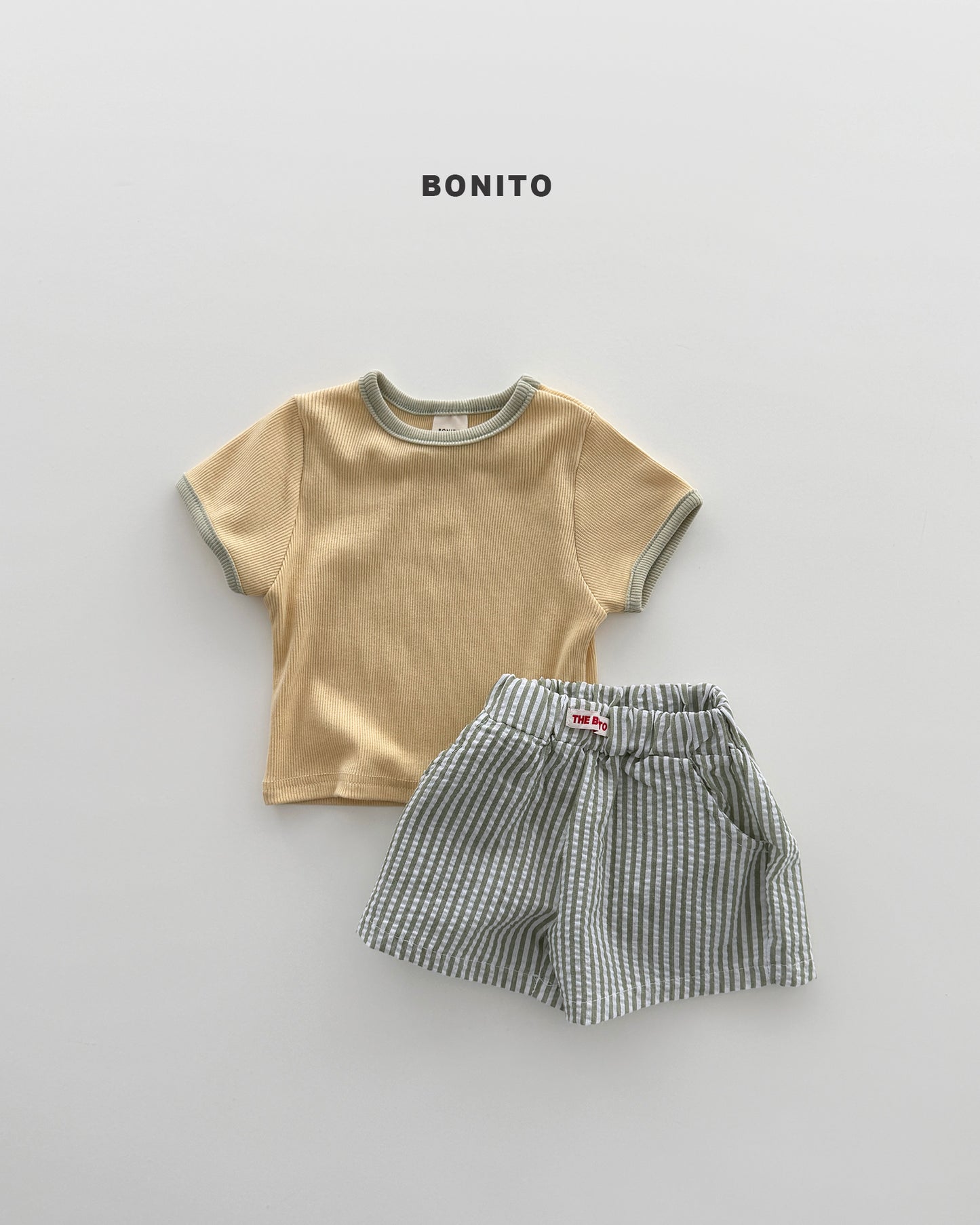 【期間限定 PRE-ODER】7.Bébé Vertical Stripe Shorts Set