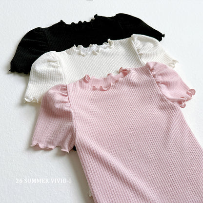 【PREORDER受付終了、ご希望はお問い合わせください。】78.Shirring Puff Flare Tee