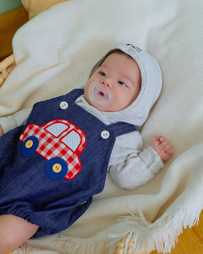 【PRE-ODER〆8.9(sun)】47.(Bebe) Vroom Vroom Denim Romper | oottbebe