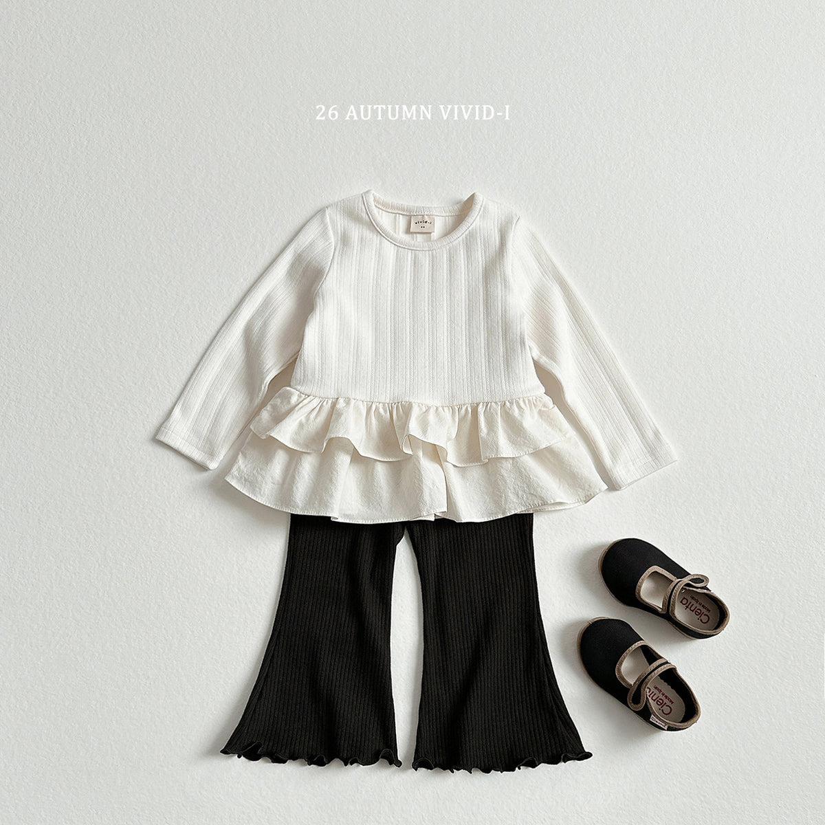 【秋のPRE-ODER 5%OFF】28.Ribbed Stretch Lettuce Hem Pants
