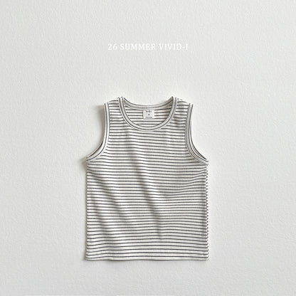 【PREORDER受付終了、ご希望はお問い合わせください。】84.[Set] Stripe Rib Sleeveless Top
