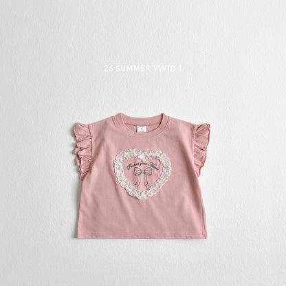 【PREORDER受付終了、ご希望はお問い合わせください。】80.Lace Heart Frill Tee