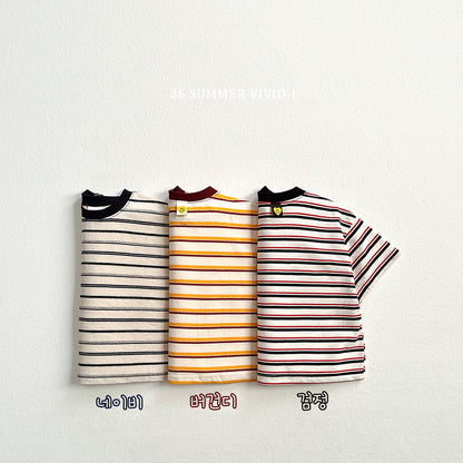 【PREORDER受付終了、ご希望はお問い合わせください。】62.Heart Smile Stripe Tee