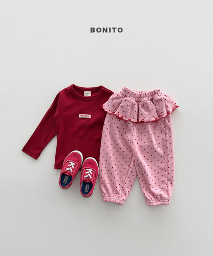 60.Dot Frill Jogger Pants
