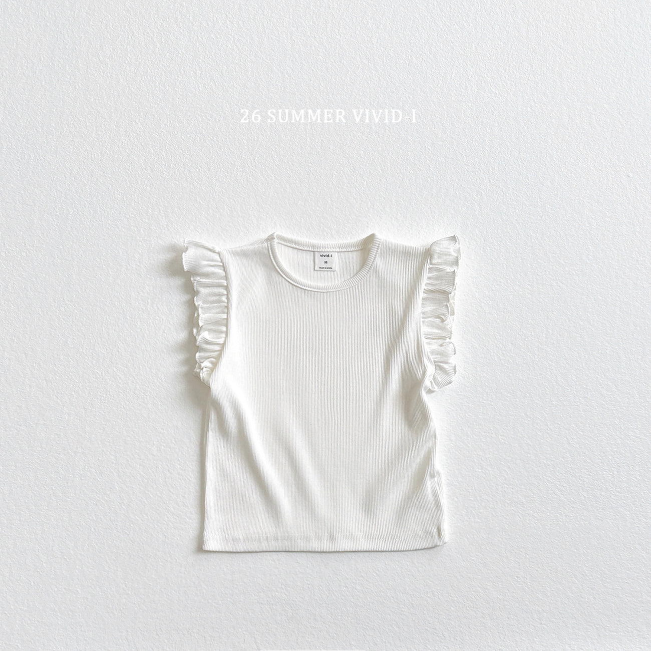 【PREORDER受付終了、ご希望はお問い合わせください。】77.Rib Frill Sleeveless Top