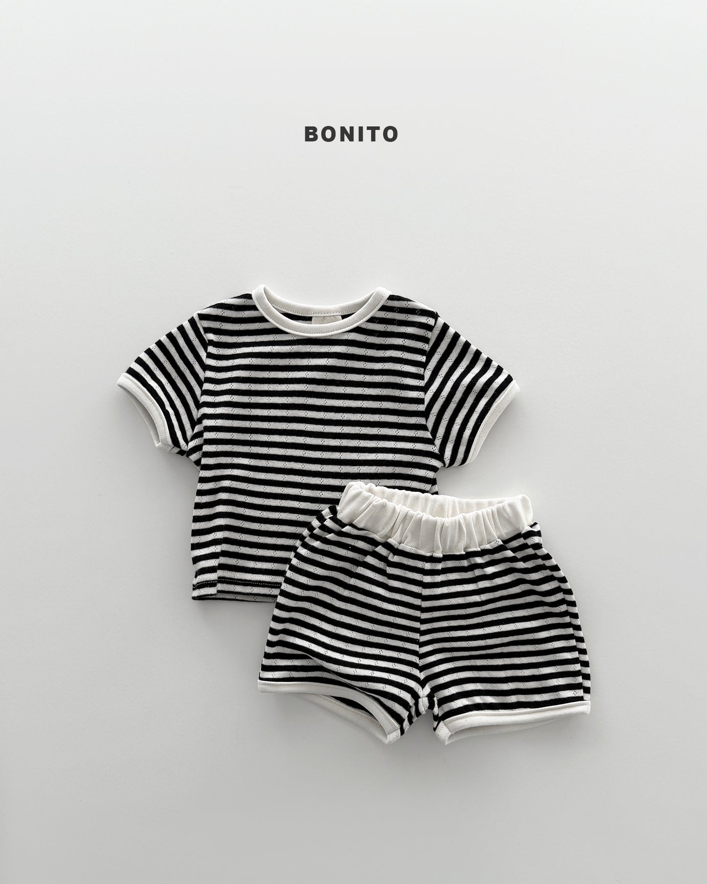 【期間限定 PRE-ODER】8.Bébé Eyelet Song Song Stripe Set