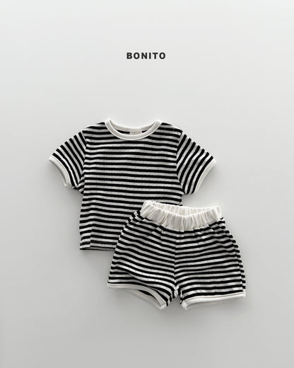【期間限定 PRE-ODER】8.Bébé Eyelet Song Song Stripe Set