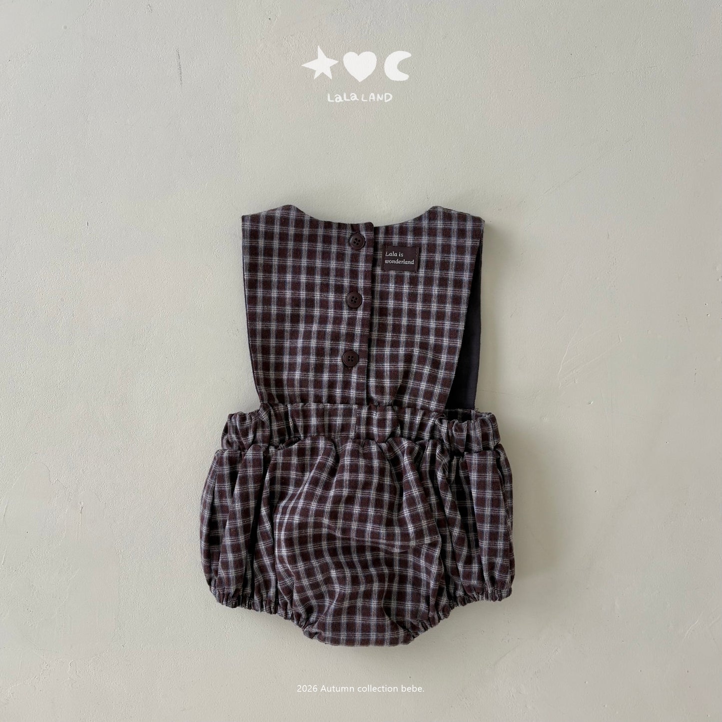 【PRE-ODER〆8.9(sun)】12.Check Romper | lalaland