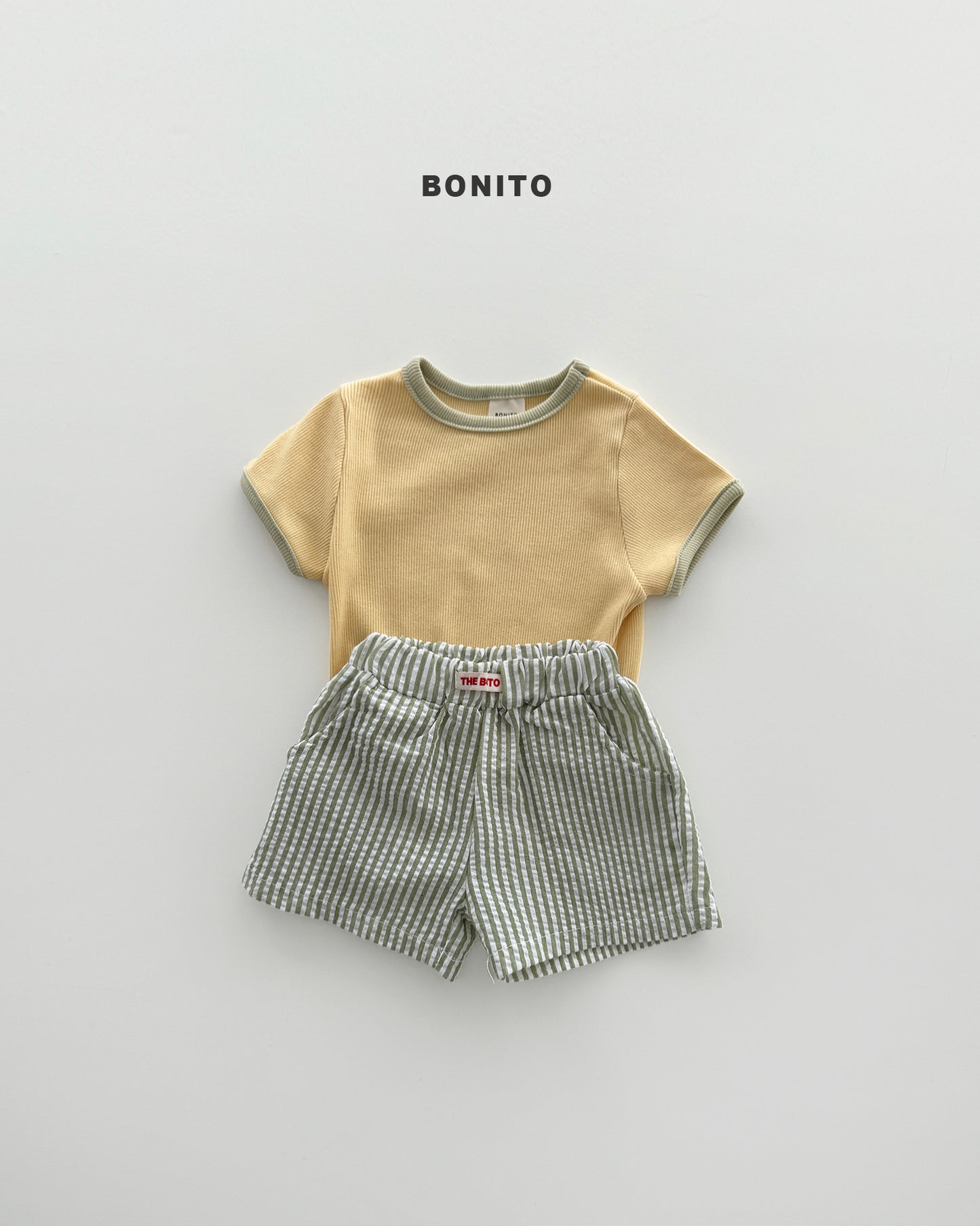 【期間限定 PRE-ODER】7.Bébé Vertical Stripe Shorts Set