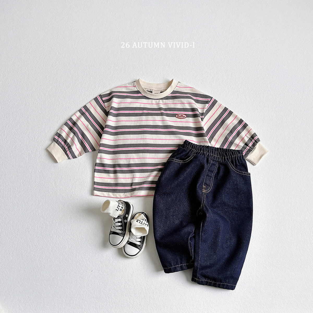 【秋のPRE-ODER 5%OFF】44.Butter Stripe Tee