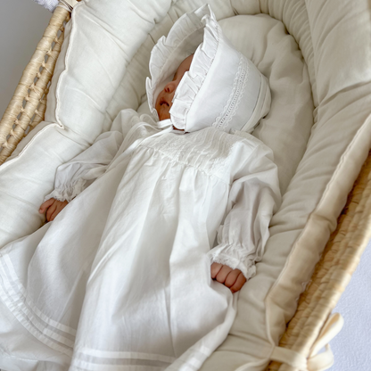 ｟送料無料｠退院着から1歳頃まで / petit baby dress + bonnet
