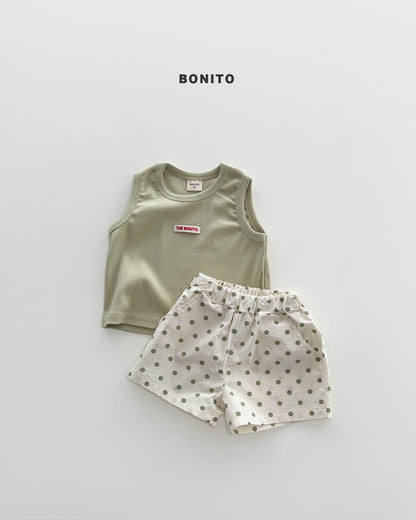 【期間限定 PRE-ODER】4.Bébé Sleeveless Dot Pants Set
