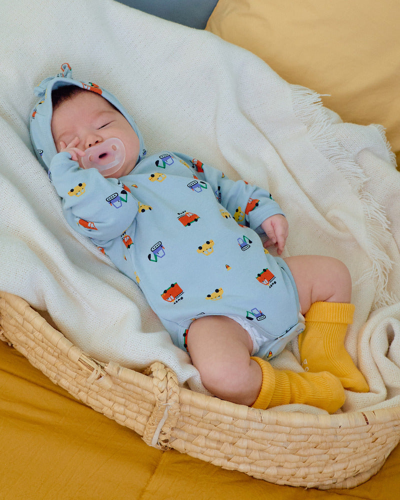 【PRE-ODER〆8.9(sun)】36.(Bebe) Car Romper + Bonnet Set | oottbebe