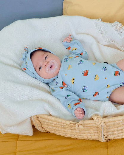 【秋のPRE-ODER 5%OFF】36.(Bebe) Car Romper + Bonnet Set | oottbebe