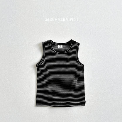 【PREORDER受付終了、ご希望はお問い合わせください。】84.[Set] Stripe Rib Sleeveless Top