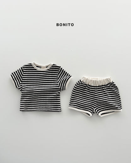 【期間限定 PRE-ODER】8.Bébé Eyelet Song Song Stripe Set