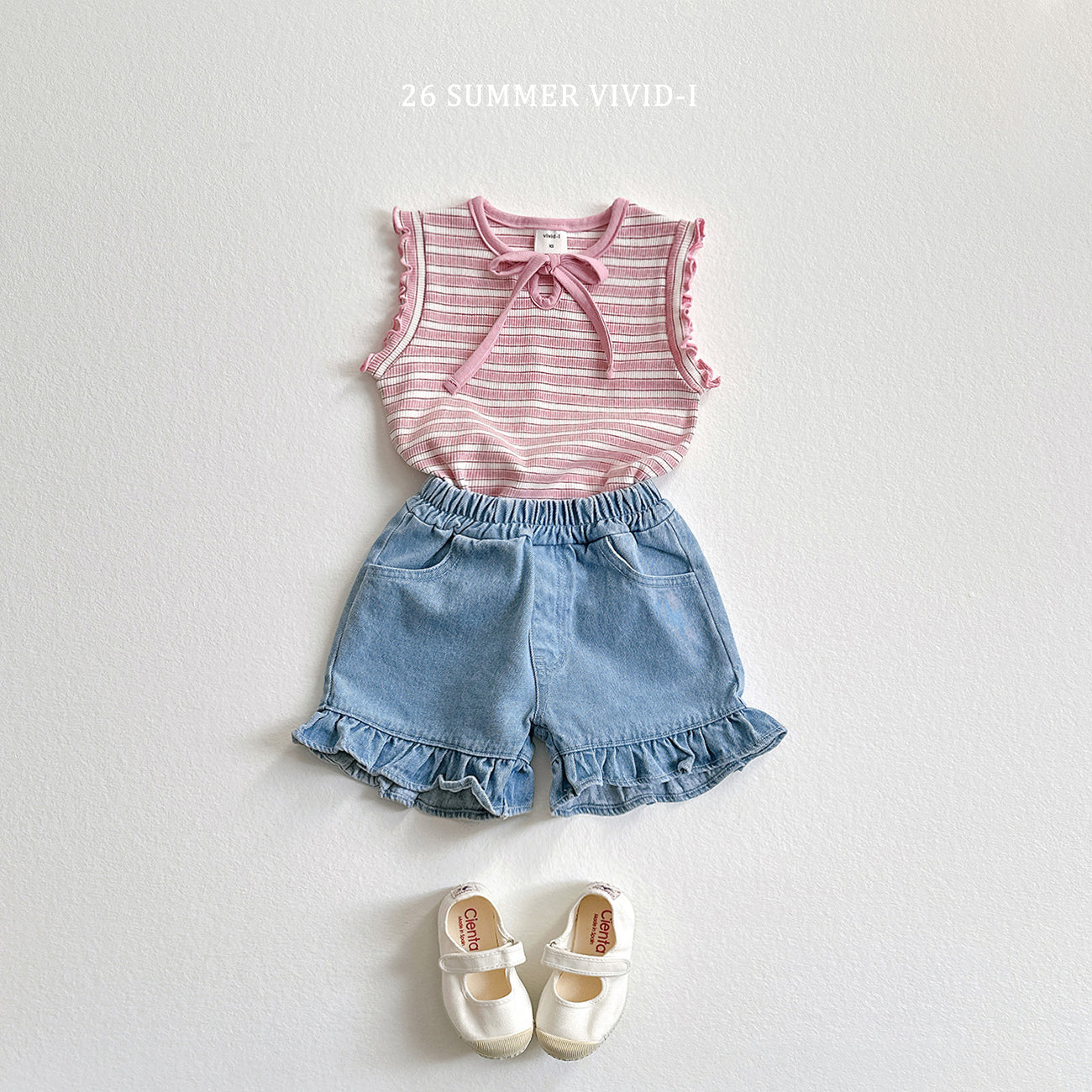 【PREORDER受付終了、ご希望はお問い合わせください。】12.Frill NonFade Denim Shorts
