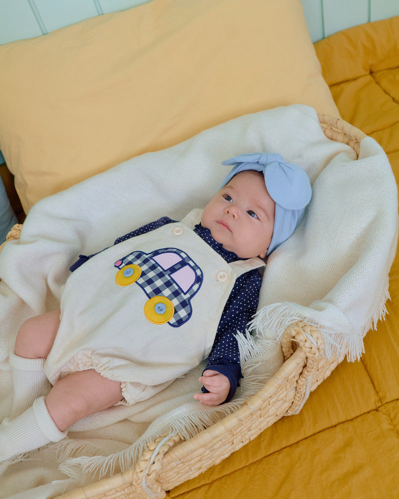 【PRE-ODER〆8.9(sun)】47.(Bebe) Vroom Vroom Denim Romper | oottbebe