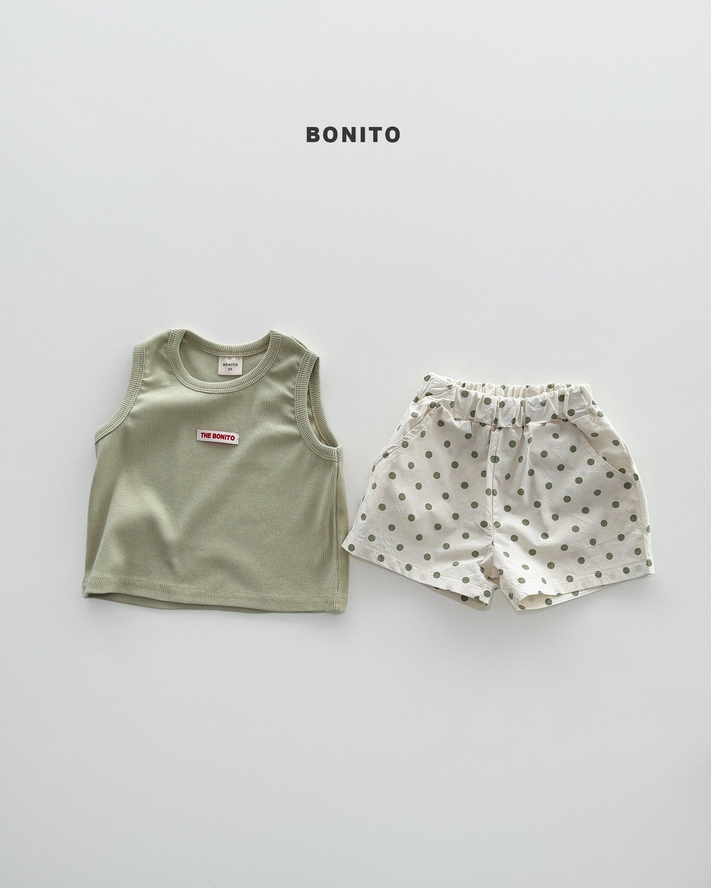 【期間限定 PRE-ODER】4.Bébé Sleeveless Dot Pants Set