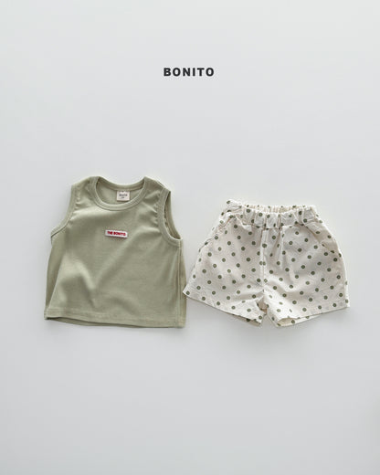 【期間限定 PRE-ODER】4.Bébé Sleeveless Dot Pants Set