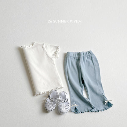 【PREORDER受付終了、ご希望はお問い合わせください。】27.Ribbon Slit Flare 7分丈 Pants