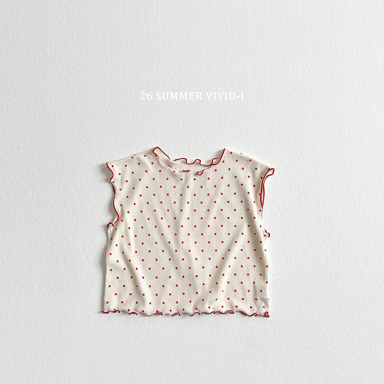 【PREORDER受付終了、ご希望はお問い合わせください。】83.Strawberry Dot Flare Tee