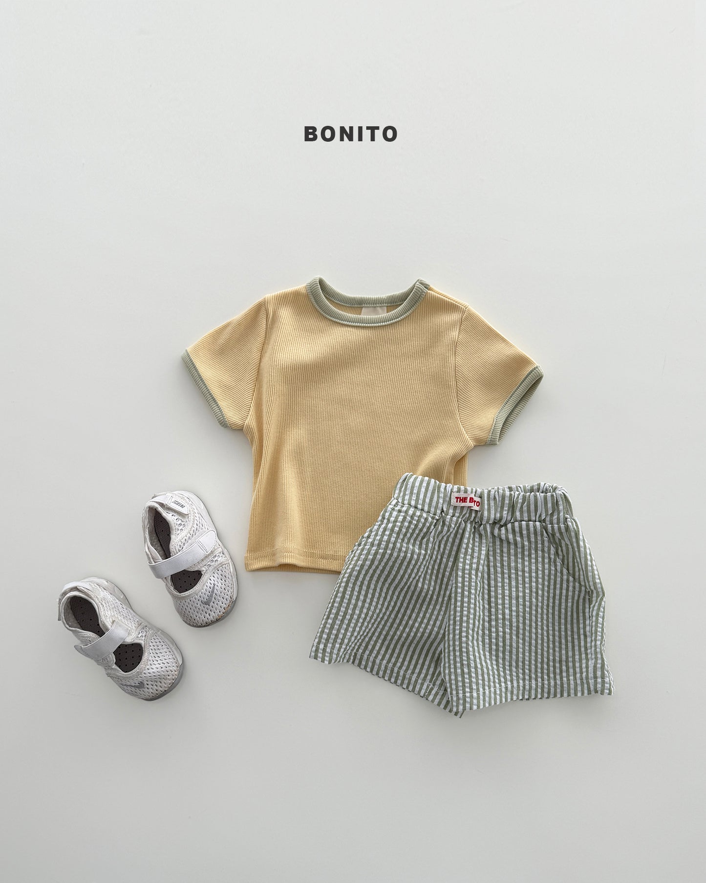 【期間限定 PRE-ODER】7.Bébé Vertical Stripe Shorts Set