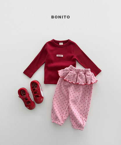 60.Dot Frill Jogger Pants