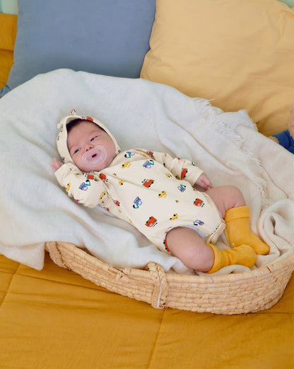 【秋のPRE-ODER 5%OFF】36.(Bebe) Car Romper + Bonnet Set | oottbebe