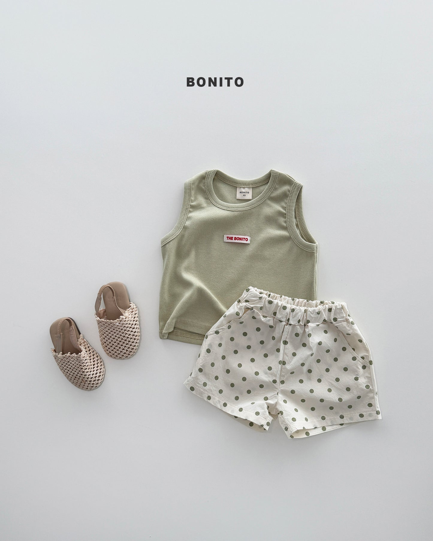 【期間限定 PRE-ODER】4.Bébé Sleeveless Dot Pants Set