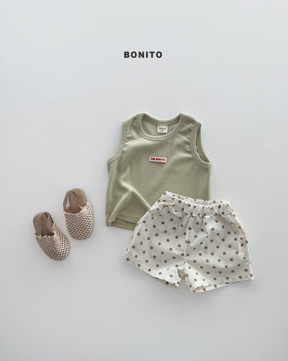 【期間限定 PRE-ODER】4.Bébé Sleeveless Dot Pants Set