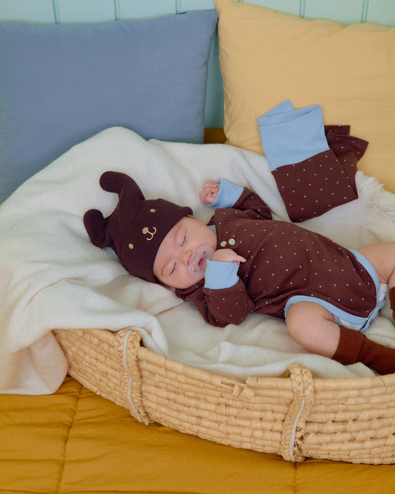 【PRE-ODER〆8.9(sun)】28.(Bebe) Chouchou Dot Romper | oottbebe