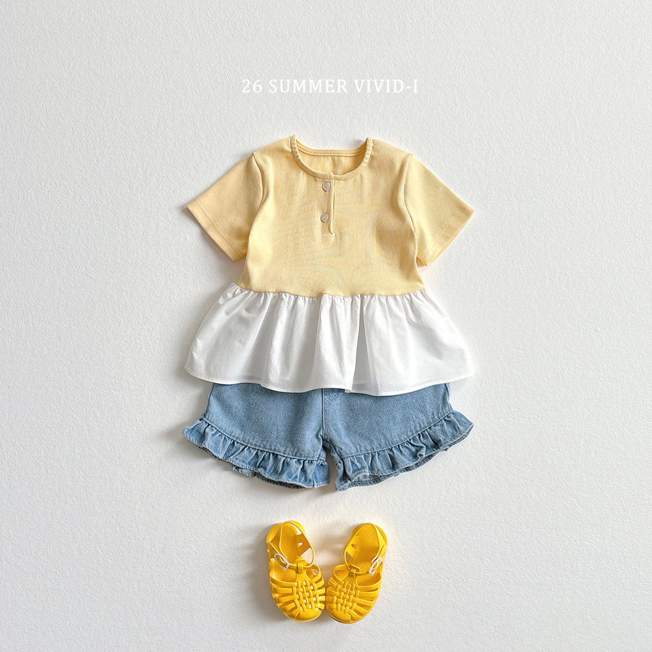 【PREORDER受付終了、ご希望はお問い合わせください。】12.Frill NonFade Denim Shorts