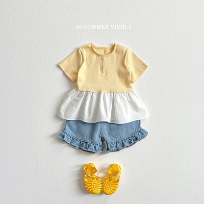 【PREORDER受付終了、ご希望はお問い合わせください。】12.Frill NonFade Denim Shorts