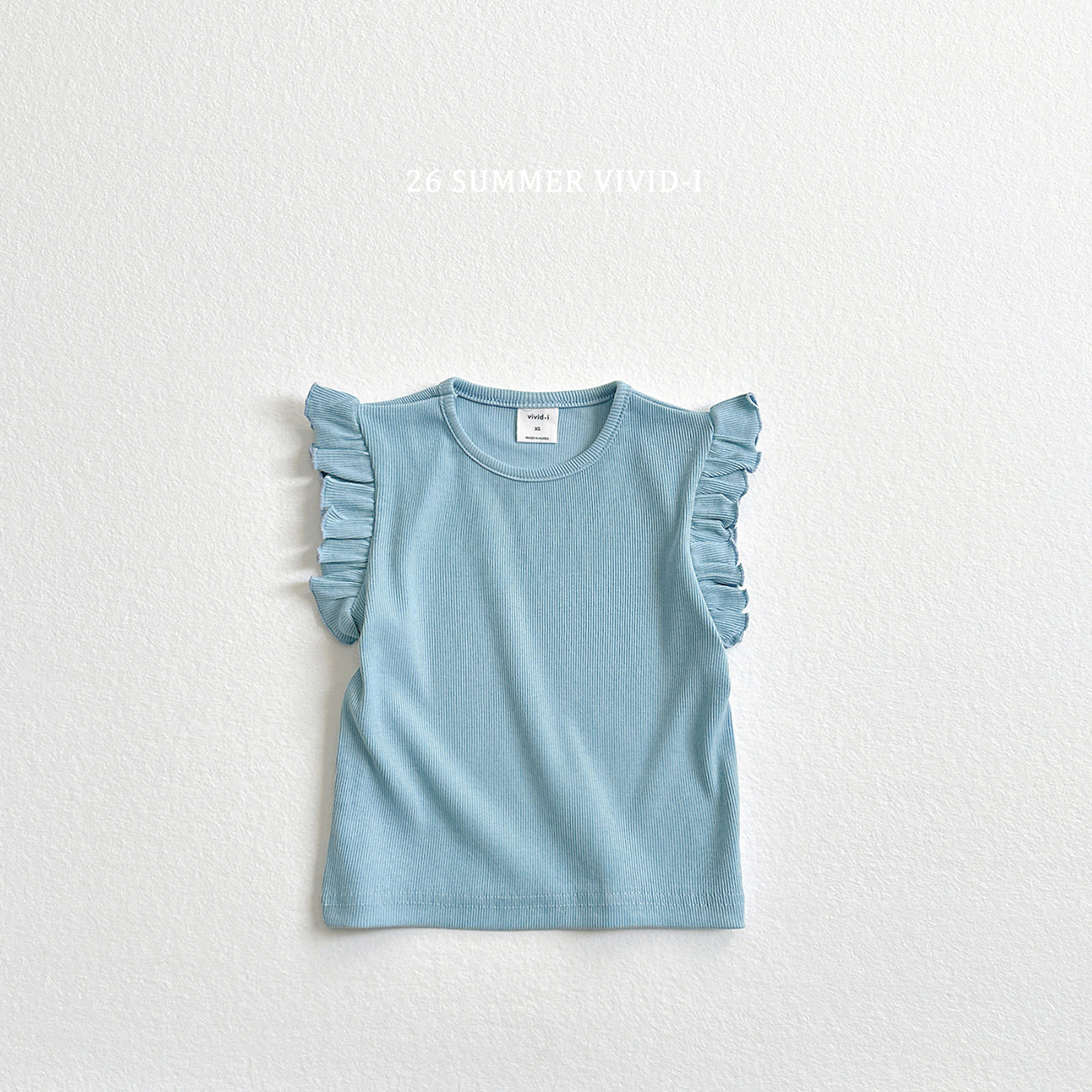 【PREORDER受付終了、ご希望はお問い合わせください。】77.Rib Frill Sleeveless Top