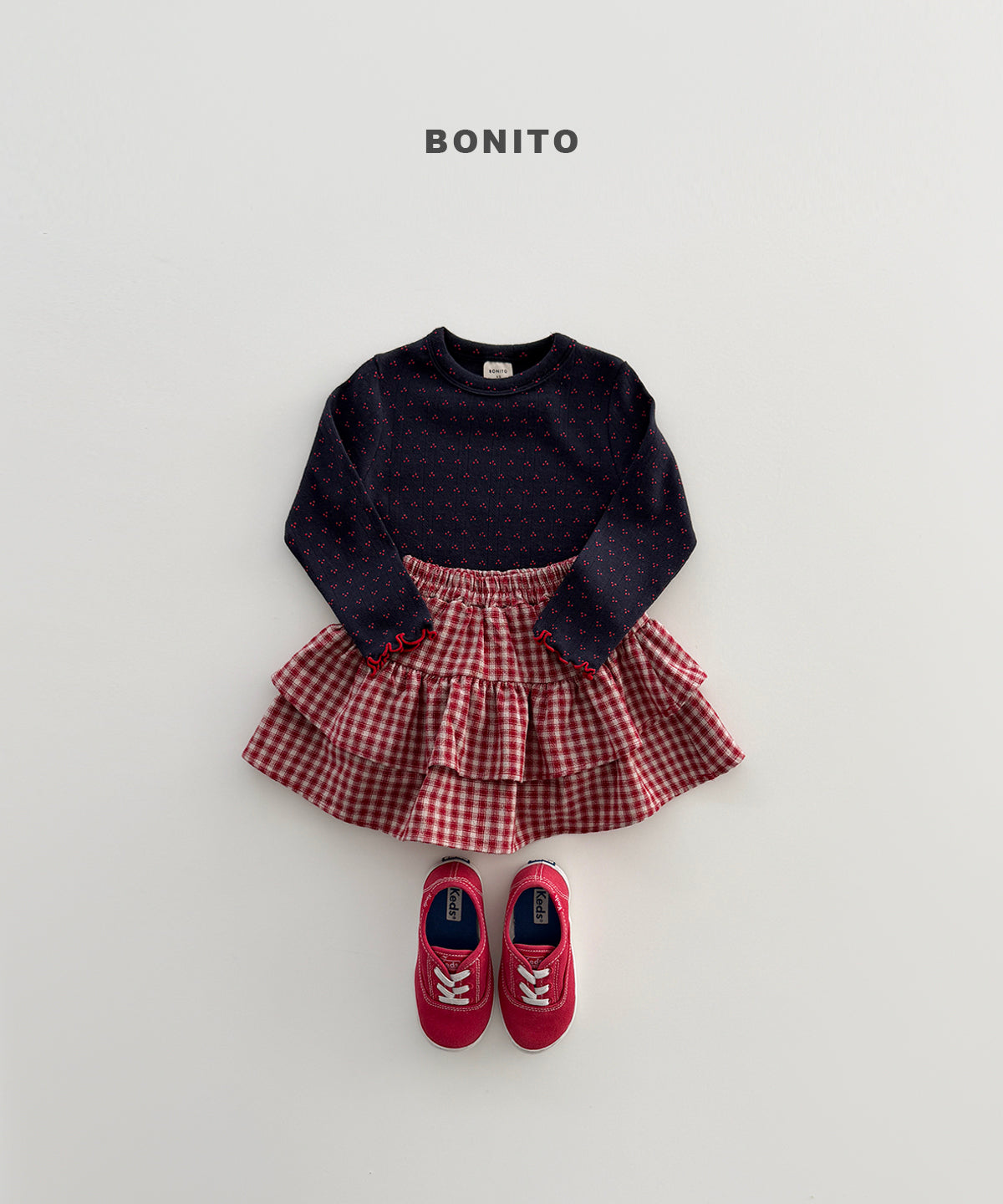 62.Check Tiered Skirt