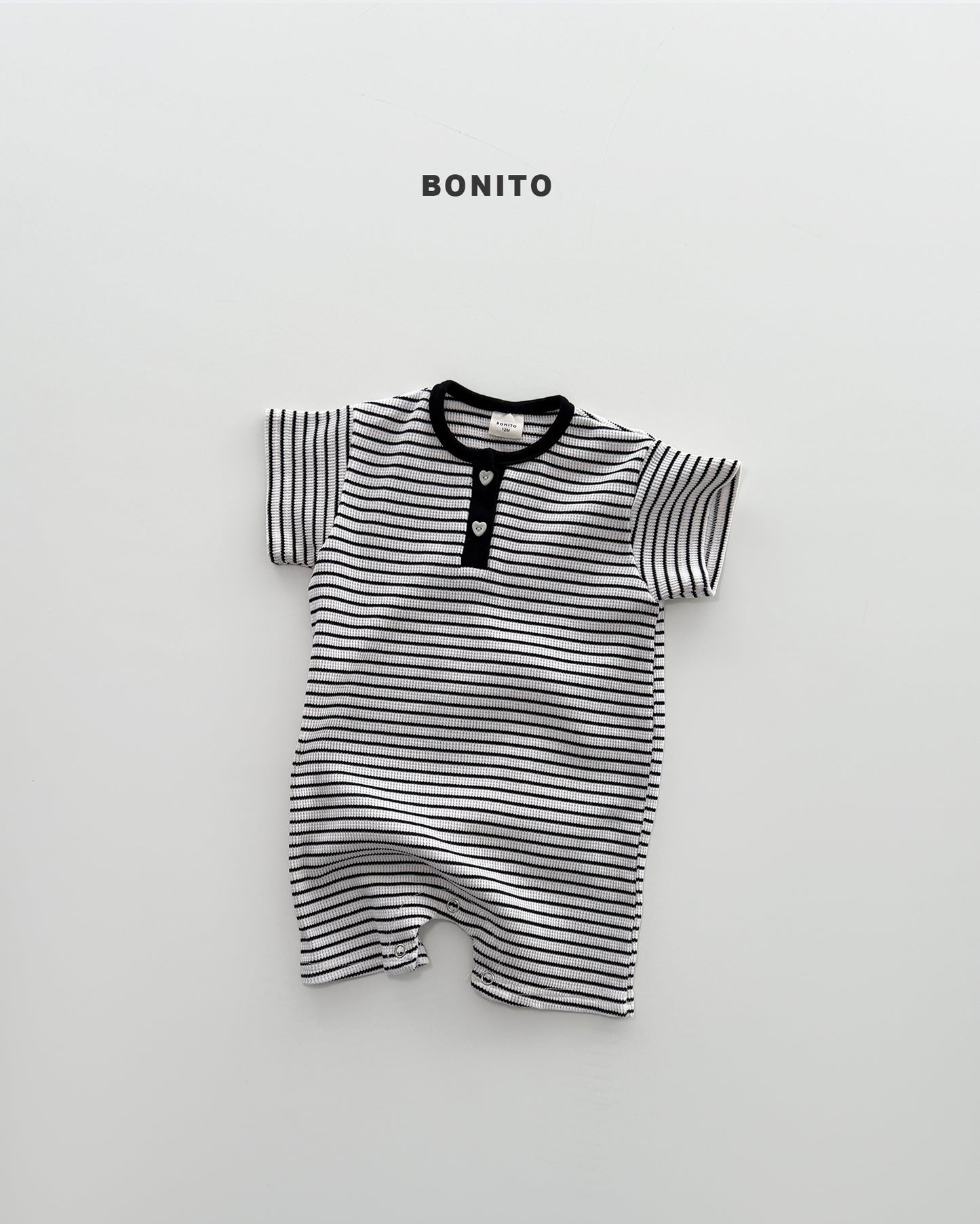 【期間限定 PRE-ODER】9.Bébé Summer Waffle Stripe Henley Suit