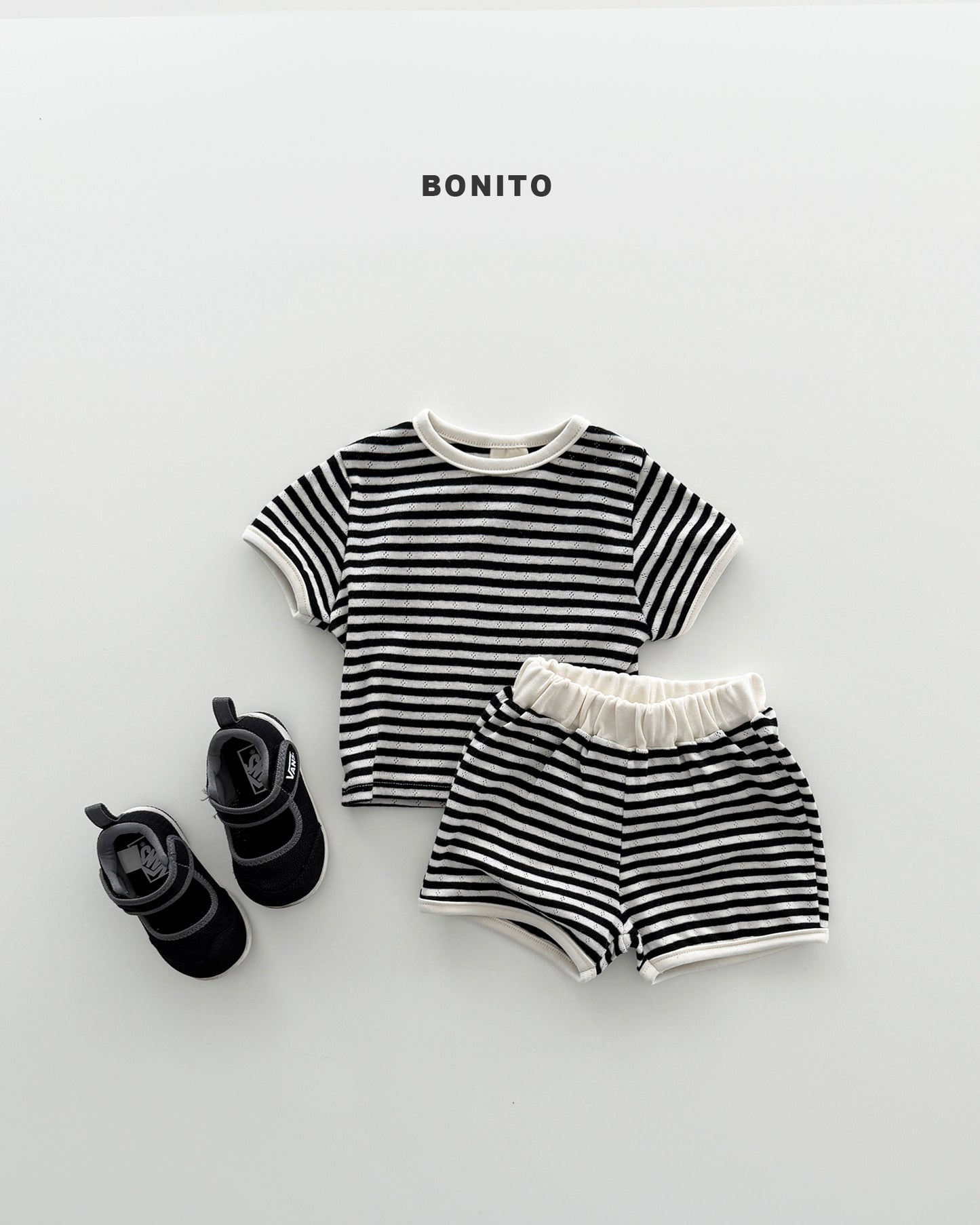 【期間限定 PRE-ODER】8.Bébé Eyelet Song Song Stripe Set